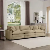 Arizona 115" 3-Seater Modular Corduroy Sofa with Pillows