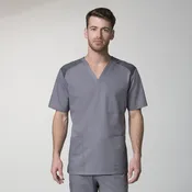 5308 Men’s Mesh Panel V-Neck Top