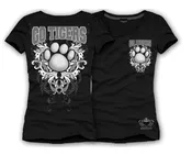 Black, ‘GO TIGERS’ with Paw Print T-Shirt