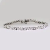 Diamond Tennis Bracelet - 14K White Gold - 4.06ct.