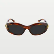 Balenciaga Casino Round Sunglasses in Brown Havana