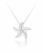 14KT WHITE GOLD DIAMOND STARFISH PENDANT