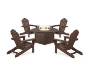 5-Piece Monterey Bay Adirondack Conversation Set with Fire Pit Table