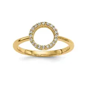14k 1/15 carat Diamond Open Circle Ring