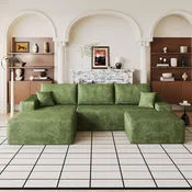 107" Cloud Sectional Sofa with Ottoman - Modern Minimalist Sofa