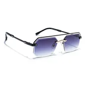 Allure | Grey & Clear Half Rim SunglassesLens | Black Frame  - MG7769