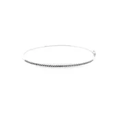 14K White Gold Black Diamond Hinged Bangle Bracelet