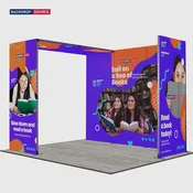 10ft Folding SEG Booth Kit with 4-Panel Backwall & L-Arch