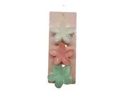 3 Pc Pastel Flower Hair Claws