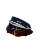MEN'S LEATHER TAB PATTERN RIBBON BELT