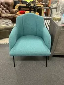Aqua Blue Mid Century Modern Accent Chair