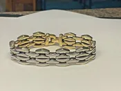 14k Gold Ladies Italian Reversible Bracelet - 7 1/4 Inches - 35.6 grams - 16mm