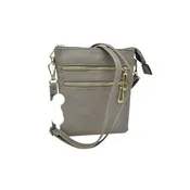 2 Zipper Tall Vegan Leather Crossbody Bag