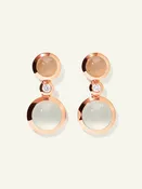 BOUTON 2 Cabochons Ohrringe in 'Camel' mit Diamanten