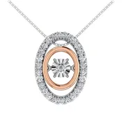 10K Two Tone 1/5 Ct Ct.Tw. Diamond Oval Shape Shimmering Pendant