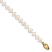 14k 5-6mm White Near-Round Freshwater Cultured Pearl 7.5 inch Bracelet