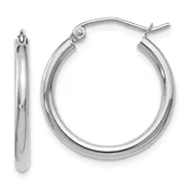 10k white gold hoop earrings – 20 MM long by 2 MM wide