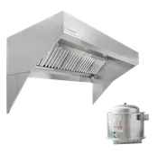 HoodMart Low Ceiling Sloped Front Exhaust Hood System - 20' x 48"