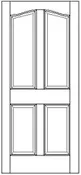 Cathedral Arch 4 Panel Solid Wood Door