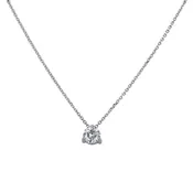 14k White Gold Classic 3-Prong Diamond Solitaire Pendant