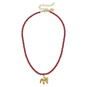 Alys Bulldog Red Coral Necklace