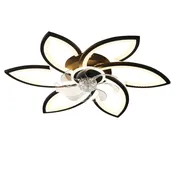 30" Flower 6 Speed Ceiling Fan With Remote Controlled LED Lights, Low Profile Flush Mount Fan