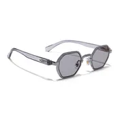 Avero | Grey Hexagonal Sunglasses | Silver Frame - MG9257