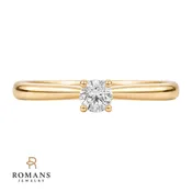 Allomar Solitaire .50CT Round Natural Diamond Ring 14K Yellow Gold