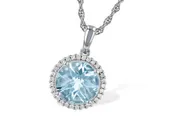 Aquamarine Halo Necklace