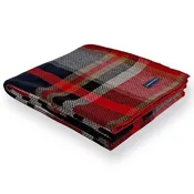 Broadwater Plaid Wool Throw Blanket - Red/Black