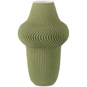 14.25 in. Plisse Porcelain Green Vase