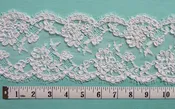 Alencon French Lace Trim, Large and Small Flowers, 5″ wide