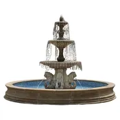 4-Seasons Ftn, 3-Tier W/Lion, 12' Pond