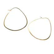 14k Yellow Gold Large Triangle Hoop Earrings