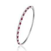 2 Row Ruby & Diamond Bangle Bracelet