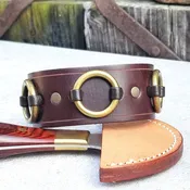 1 1/4" Ring Cuff / Brown/ Brass / 7" Wrist