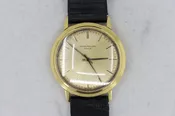 Patek Philippe Calatrava 3569J Gold Stick Dial Black Leather Strap 18K Automatic