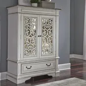 Abbey Park Mirrored Door Chest In Antique White