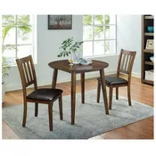 3 Piece Dark Brown Dining Set - Blackwood