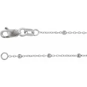 14K Gold 1.7 mm Cable Chain with Faceted Beads