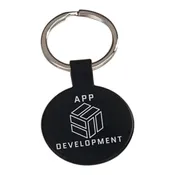 1 1/2″ Blue Laserable Round Keychain(BULK)