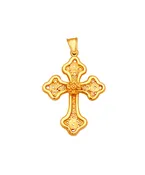Byzantine cross necklace filigree-14K solid gold