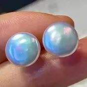 Outlet: "Coin Pearl Studs!" .5" Earrings - Coin Pearl, Sterling