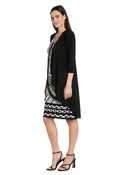 2 Piece Jacket Dress - Black/White