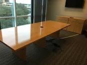 10ft Maple Conference Table with Matching Credenza