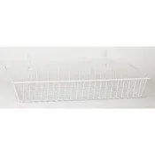 Basket 24″w x 12″d x 4″h fits slatwall and grid and pegboard  – white