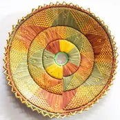 12 in. x 12 in. Hand-Woven Southwestern Design Handmade Green Basket Brbsf-201