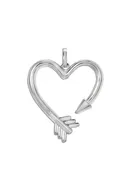 Arrow Heart Hinged Silver Charm