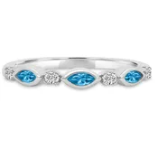 10K White Gold Diamond and Blue Topaz Ring M13R2353V0910-BT