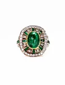 Antique Emerald and Diamond Ring